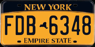 NY license plate FDB6348