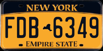 NY license plate FDB6349