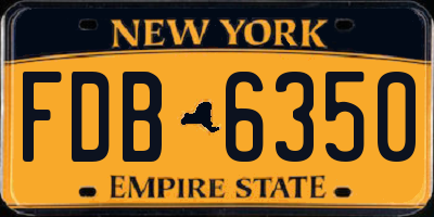NY license plate FDB6350