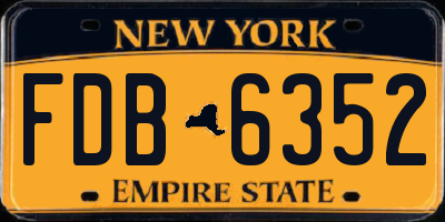NY license plate FDB6352