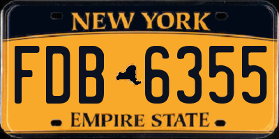 NY license plate FDB6355