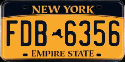 NY license plate FDB6356