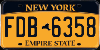 NY license plate FDB6358