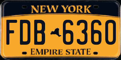 NY license plate FDB6360