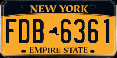 NY license plate FDB6361