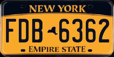 NY license plate FDB6362