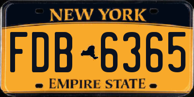 NY license plate FDB6365