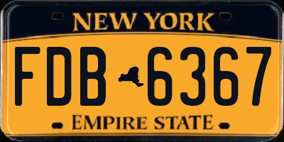 NY license plate FDB6367