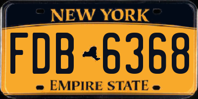 NY license plate FDB6368