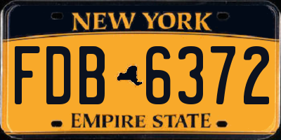 NY license plate FDB6372