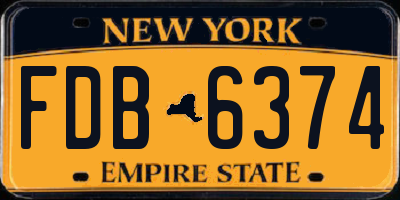 NY license plate FDB6374