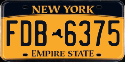 NY license plate FDB6375