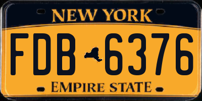 NY license plate FDB6376