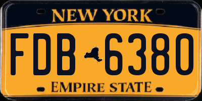 NY license plate FDB6380