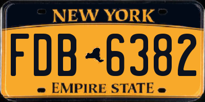 NY license plate FDB6382