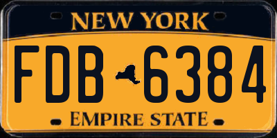 NY license plate FDB6384