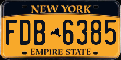 NY license plate FDB6385