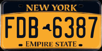 NY license plate FDB6387