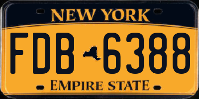 NY license plate FDB6388
