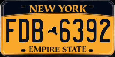 NY license plate FDB6392