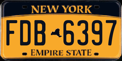 NY license plate FDB6397