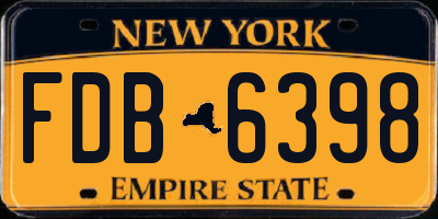 NY license plate FDB6398