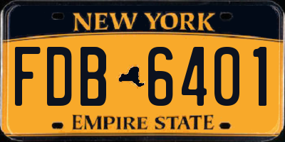 NY license plate FDB6401