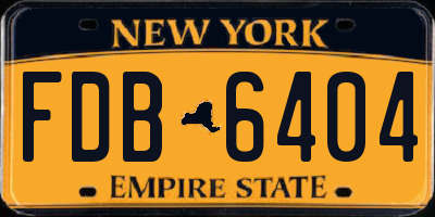 NY license plate FDB6404