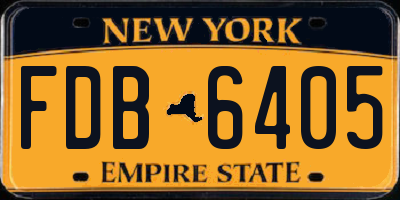 NY license plate FDB6405