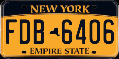 NY license plate FDB6406