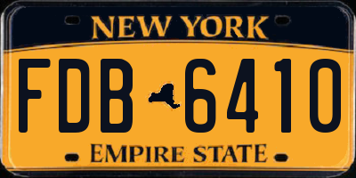 NY license plate FDB6410