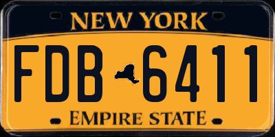 NY license plate FDB6411
