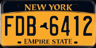 NY license plate FDB6412