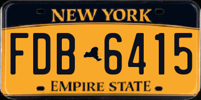 NY license plate FDB6415