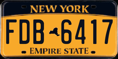 NY license plate FDB6417