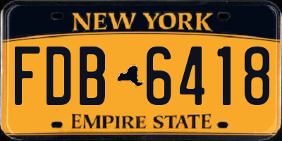 NY license plate FDB6418