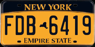 NY license plate FDB6419