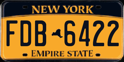 NY license plate FDB6422