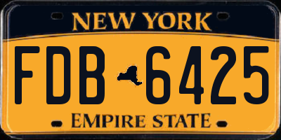 NY license plate FDB6425