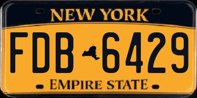 NY license plate FDB6429