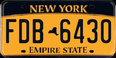 NY license plate FDB6430