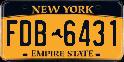 NY license plate FDB6431