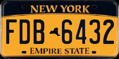 NY license plate FDB6432