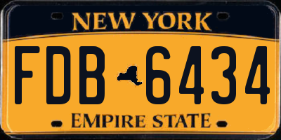 NY license plate FDB6434