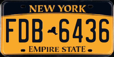 NY license plate FDB6436
