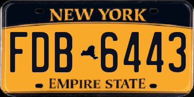 NY license plate FDB6443
