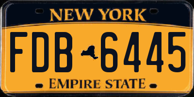 NY license plate FDB6445