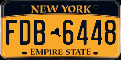NY license plate FDB6448