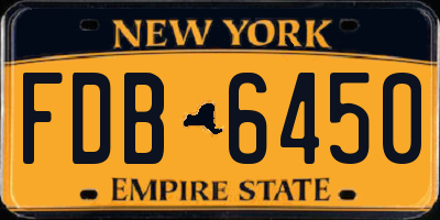NY license plate FDB6450
