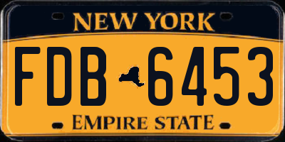 NY license plate FDB6453